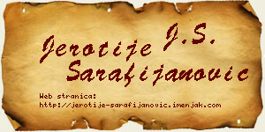 Jerotije Sarafijanović vizit kartica